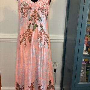 Anthropologie Butterfly Dropout Summer Dress Size Medium, Pink/Baby Blue